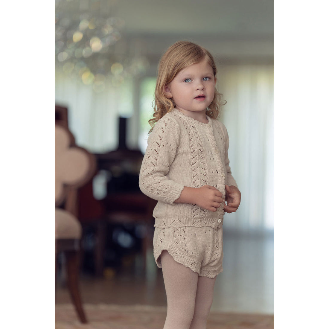 Coco Blanc Cream Pointelle Bloomer Set