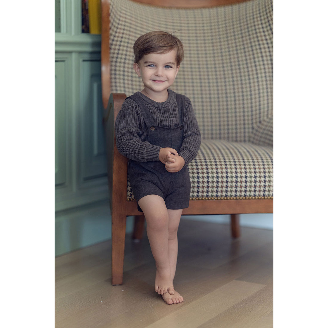 Coco Blanc Heather Brown Chunky Crew Onesie