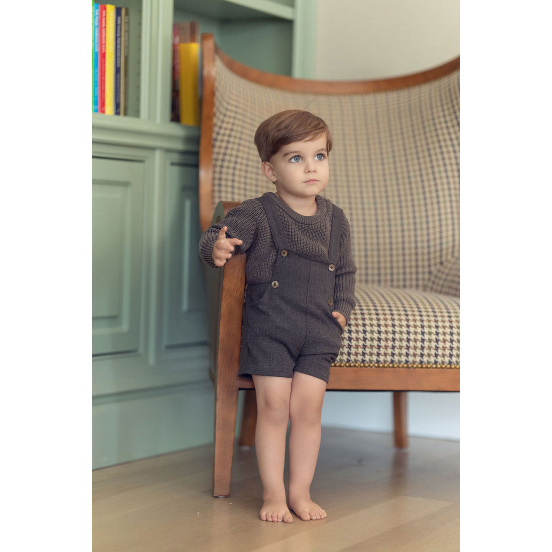 Coco Blanc Heather Brown Chunky Crew Onesie