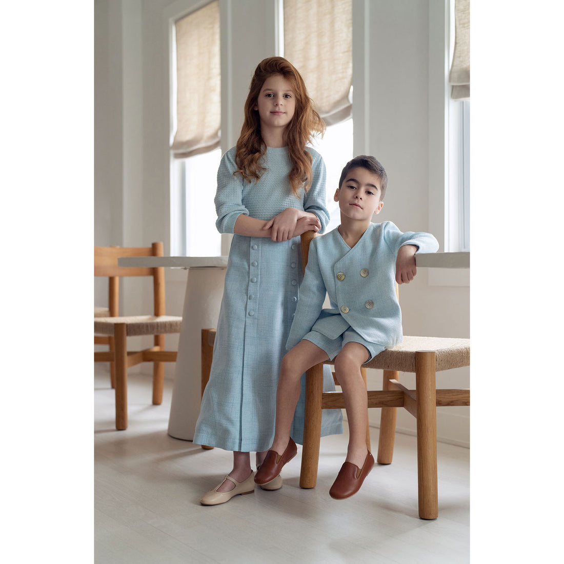 Coco Blanc Pale Blue Double Breasted Suit