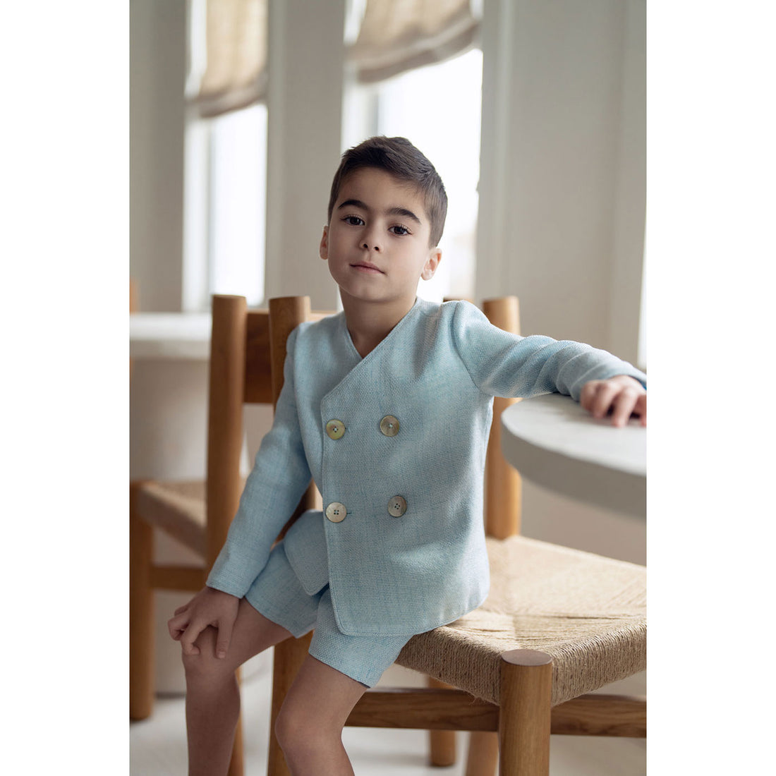 Coco Blanc Pale Blue Double Breasted Suit