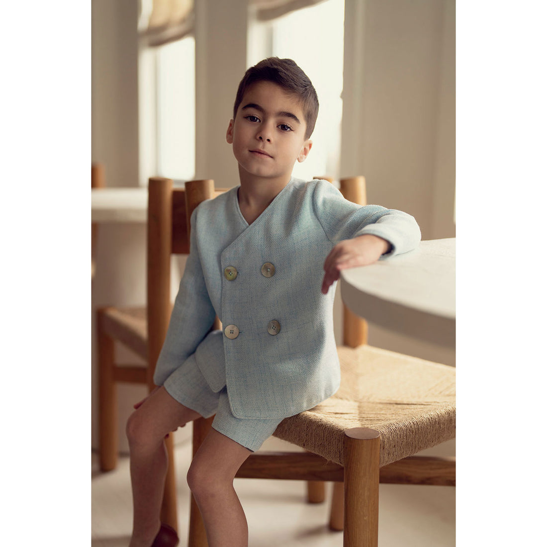 Coco Blanc Pale Blue Double Breasted Suit