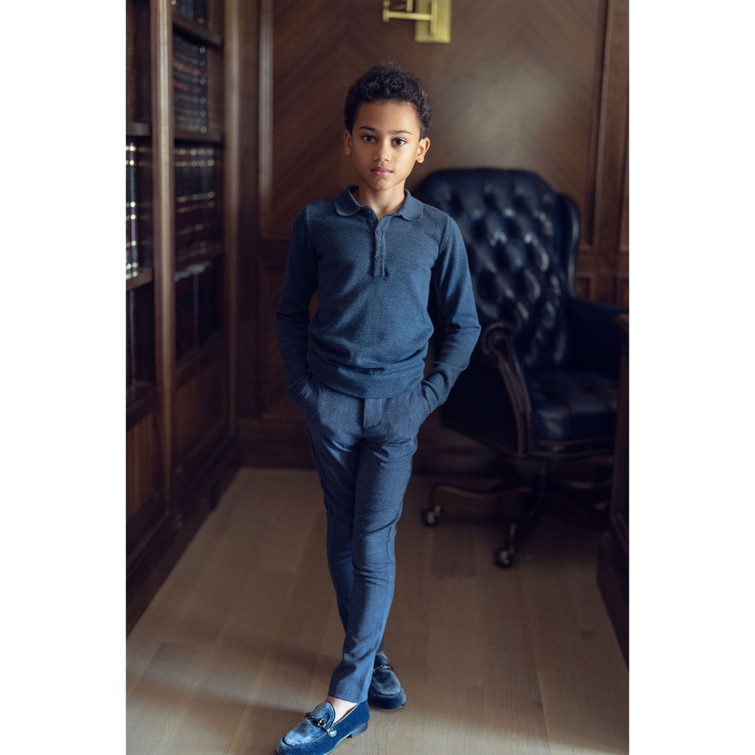 Coco Blanc Blue Knit Polo