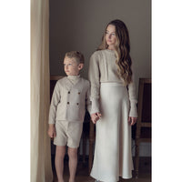 Coco Blanc Cream Midi Silk Skirt
