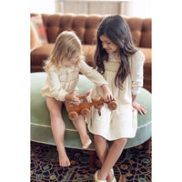 Coco Blanc Cream Peter Pan Embroidered Romper