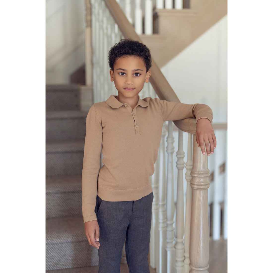 Coco Blanc Camel Knit Polo