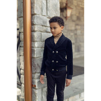 Coco Blanc Black Velour Double Breasted Blazer