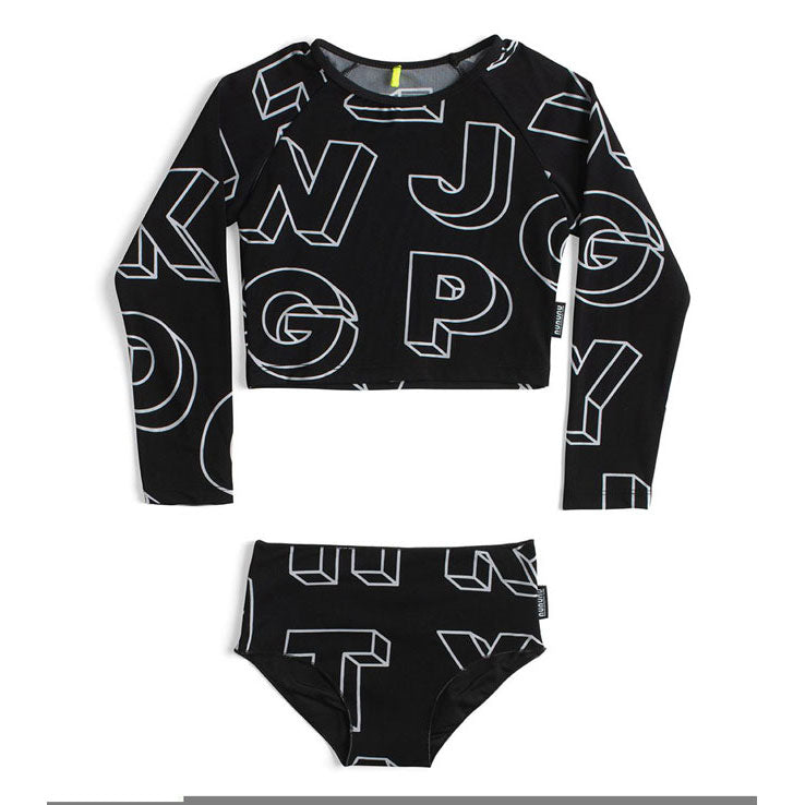 NUNUNU Black Abc Shirtini