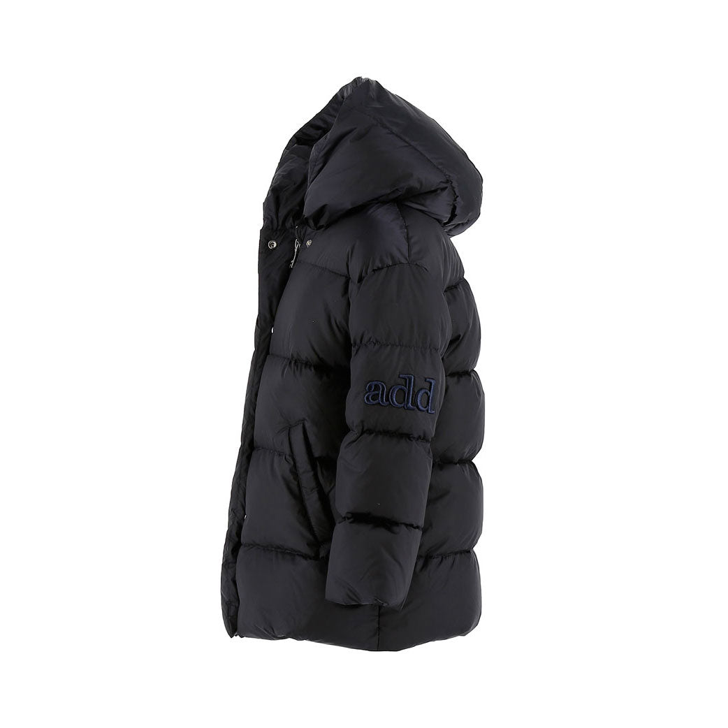 Add Black Girls Satin Down Jacket Fur Hood Collar