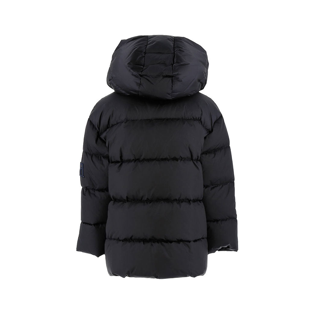 Add Black Girls Satin Down Jacket Fur Hood Collar