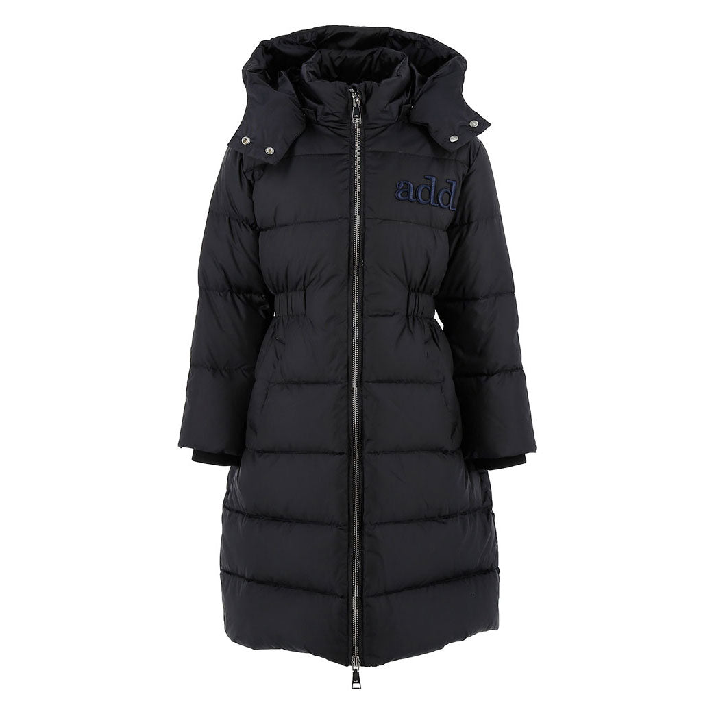 Add Navy Girls Satin Down Jacket With Logo Detail