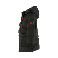 Add Black Boy Hooded Montgomery Down Jacket Logo Detail