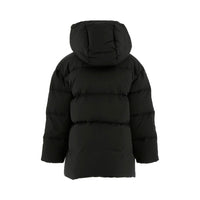 Add Black Boy Hooded Down Jacket W/ Front Logo Detail