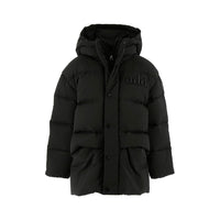 Add Black Boy Hooded Down Jacket W/ Front Logo Detail