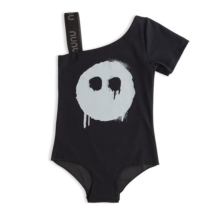 NUNUNU Black Melting Mask Single Sleeve Swimsuit