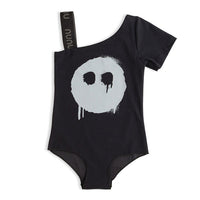 NUNUNU Black Melting Mask Single Sleeve Swimsuit