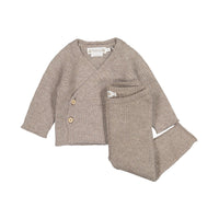 Bonpoint Taupe Knit Theva Baby Set