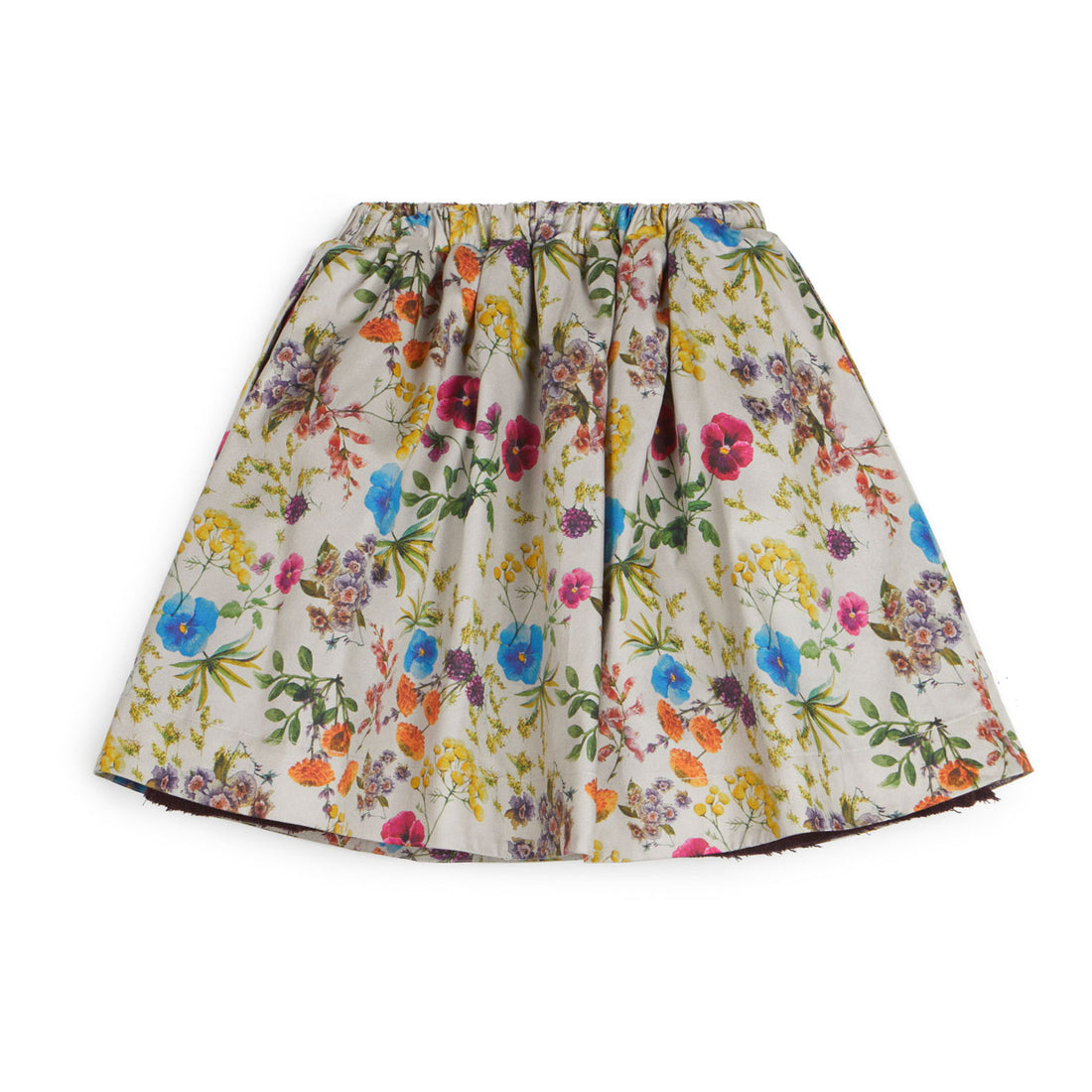 Wolf and Rita Burgundy Flowers Alberta Skirt