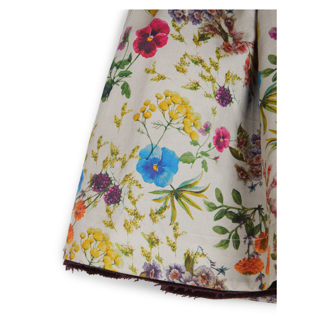 Wolf and Rita Burgundy Flowers Alberta Skirt