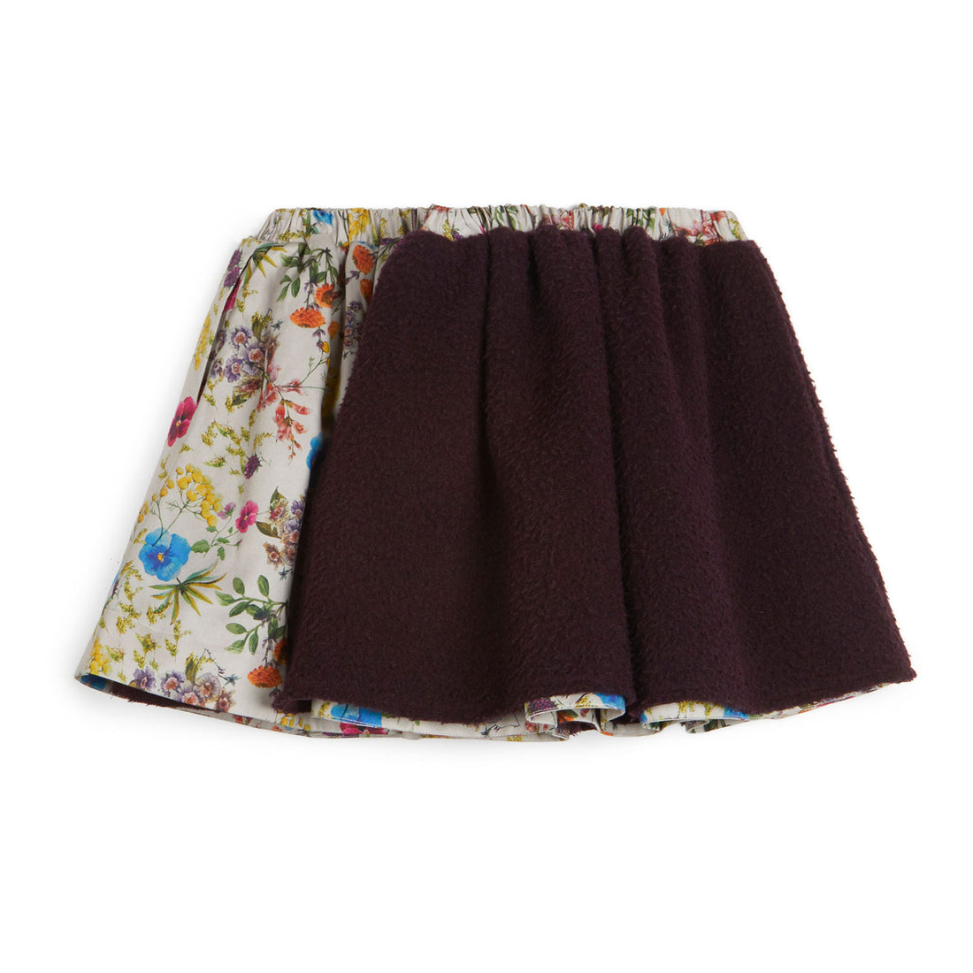 Wolf and Rita Burgundy Flowers Alberta Skirt