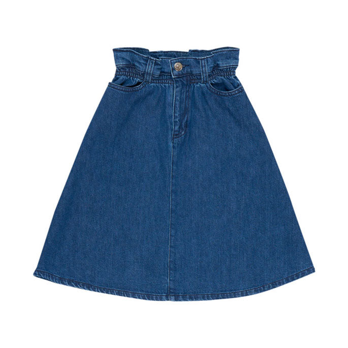 The New Society Blue Denim Embroidery Allegria Special Skirt