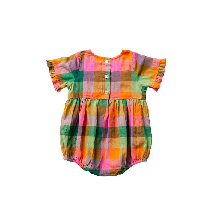 Pink Chicken Multi Squares Amelia Romper