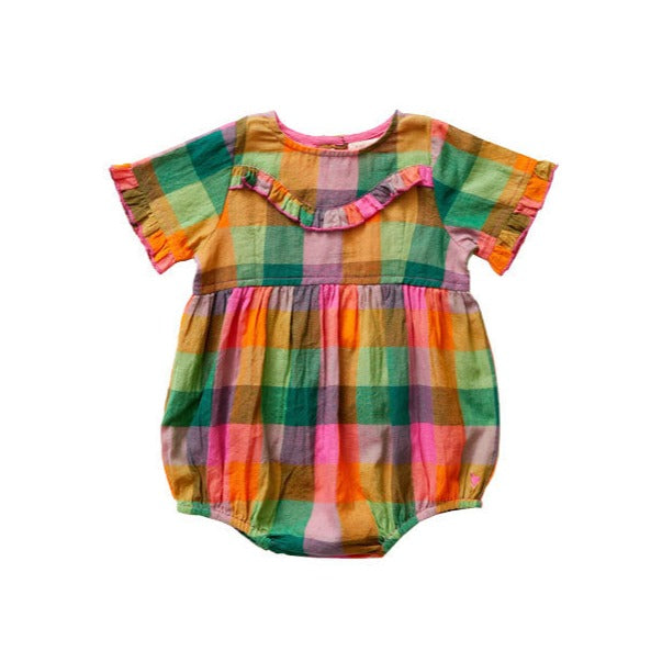 Pink Chicken Multi Squares Amelia Romper