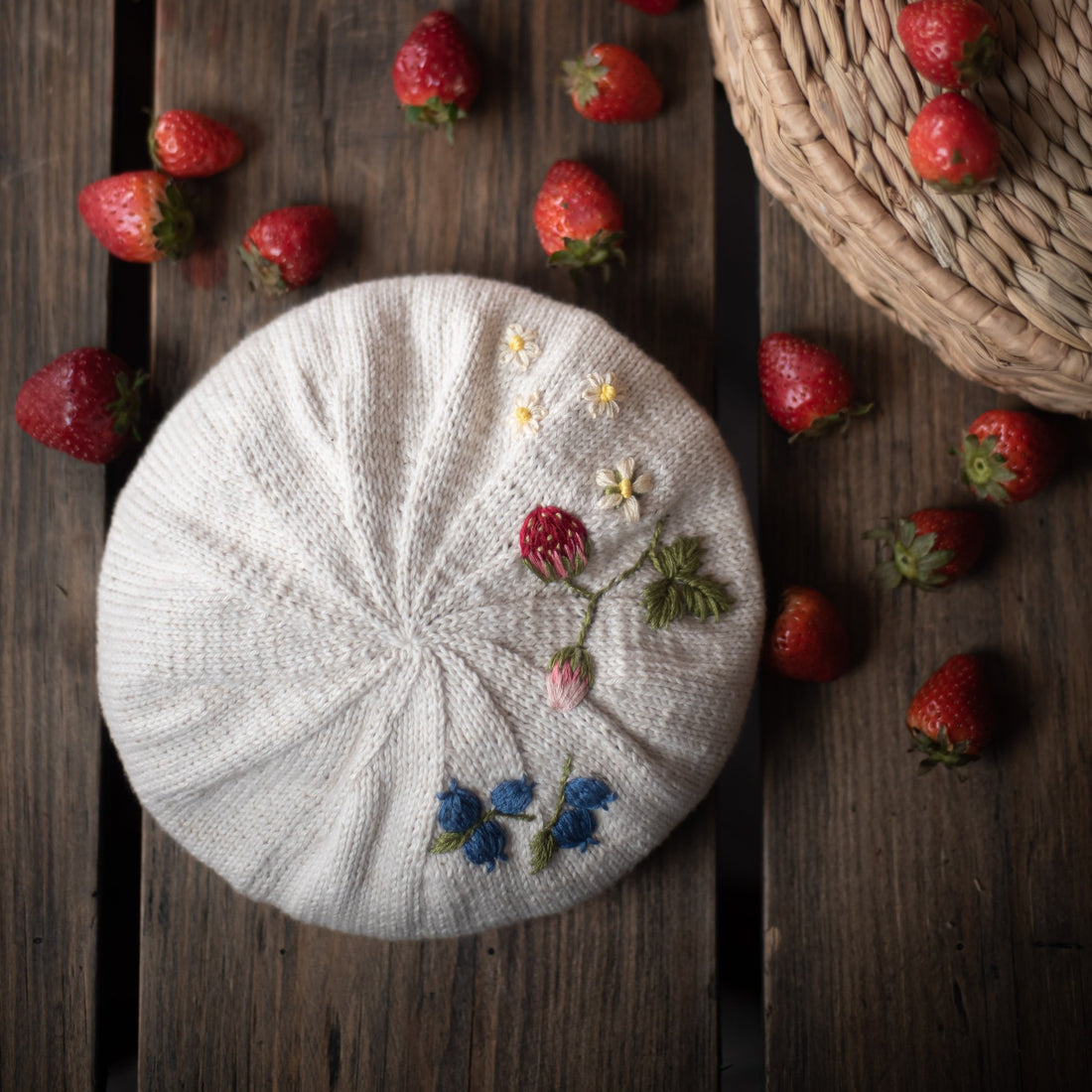 Shirley Bredal Marshmallow Strawberry Beret