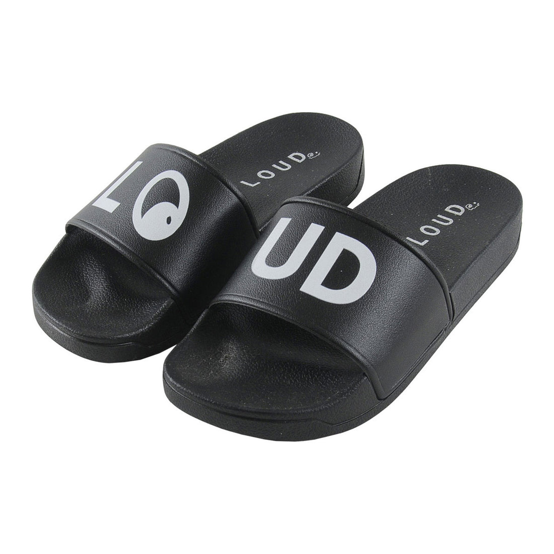Loud Black Happy Slides