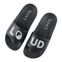 Loud Black Happy Slides