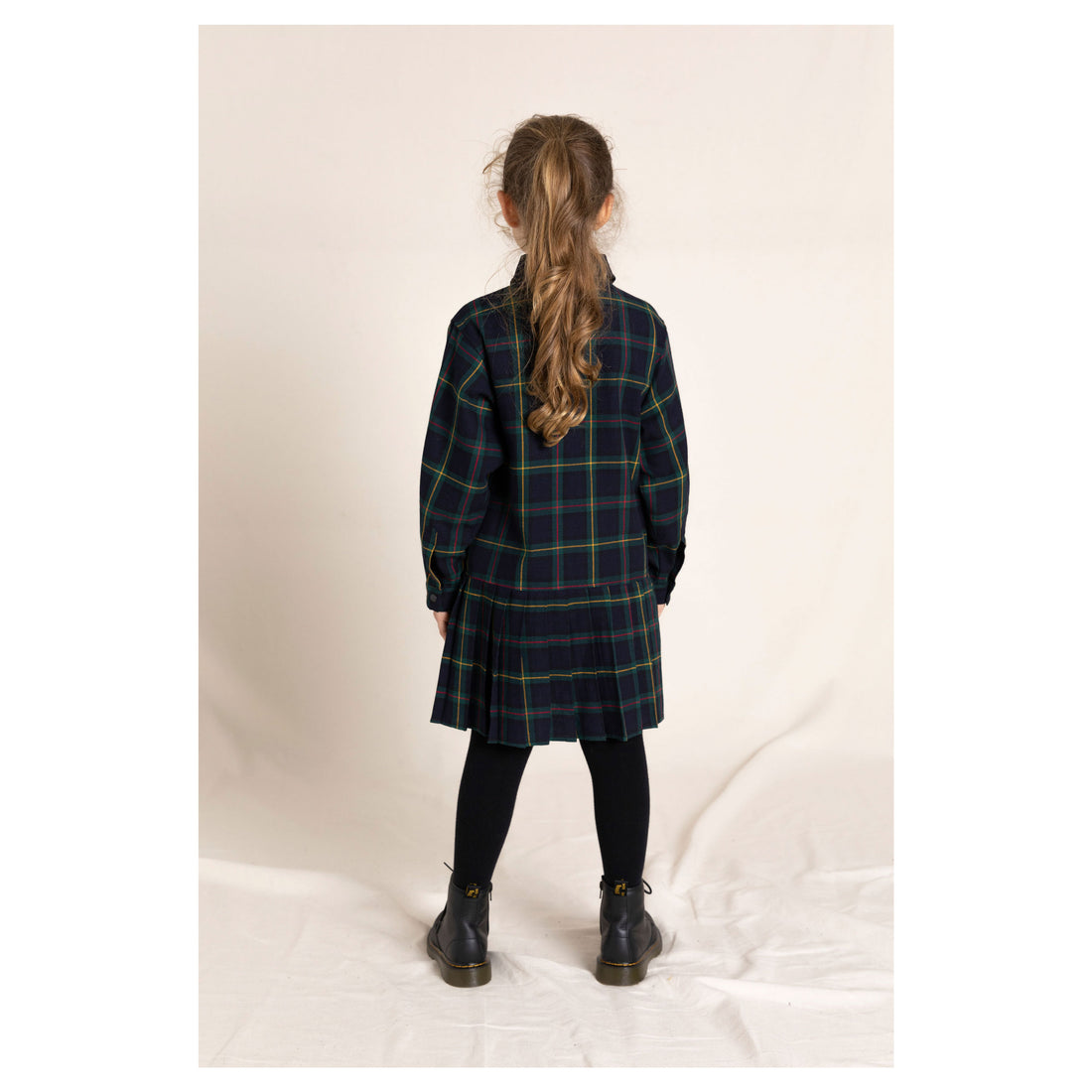 Finger in the Nose Ashton Green Checkers Buttoned Dress
