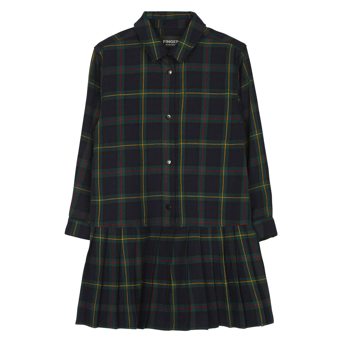 Finger in the Nose Ashton Green Checkers Buttoned Dress