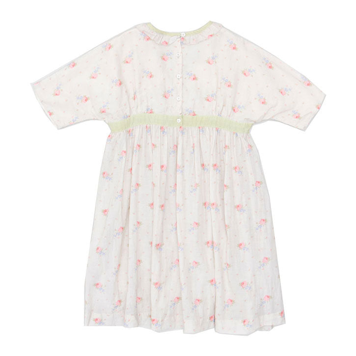 Caramel Rose Bouquet Print Asparagus Dress