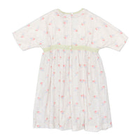 Caramel Rose Bouquet Print Asparagus Dress