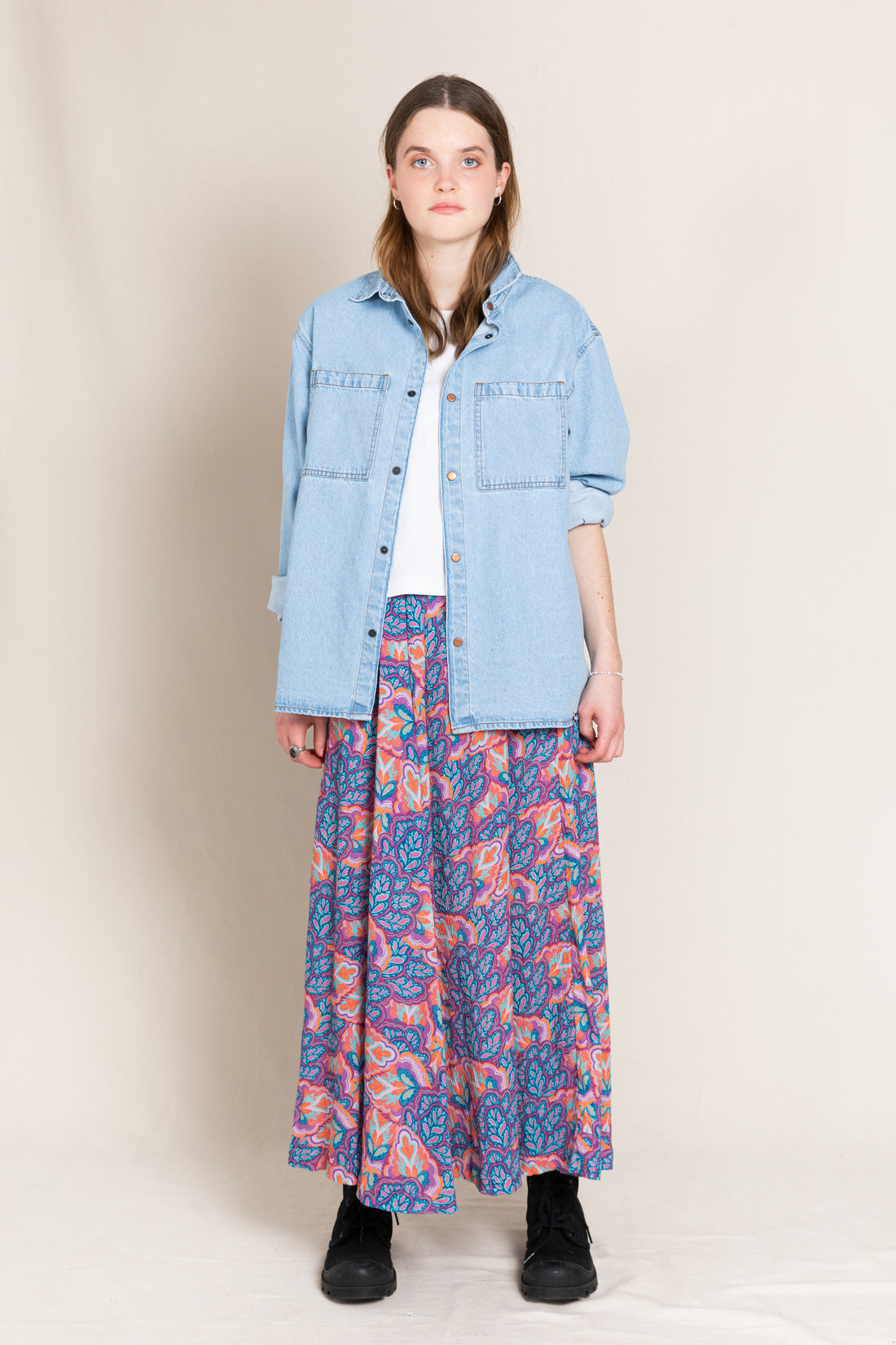 Finger in the Nose Aspendale Multicolor Coral Long Skirt