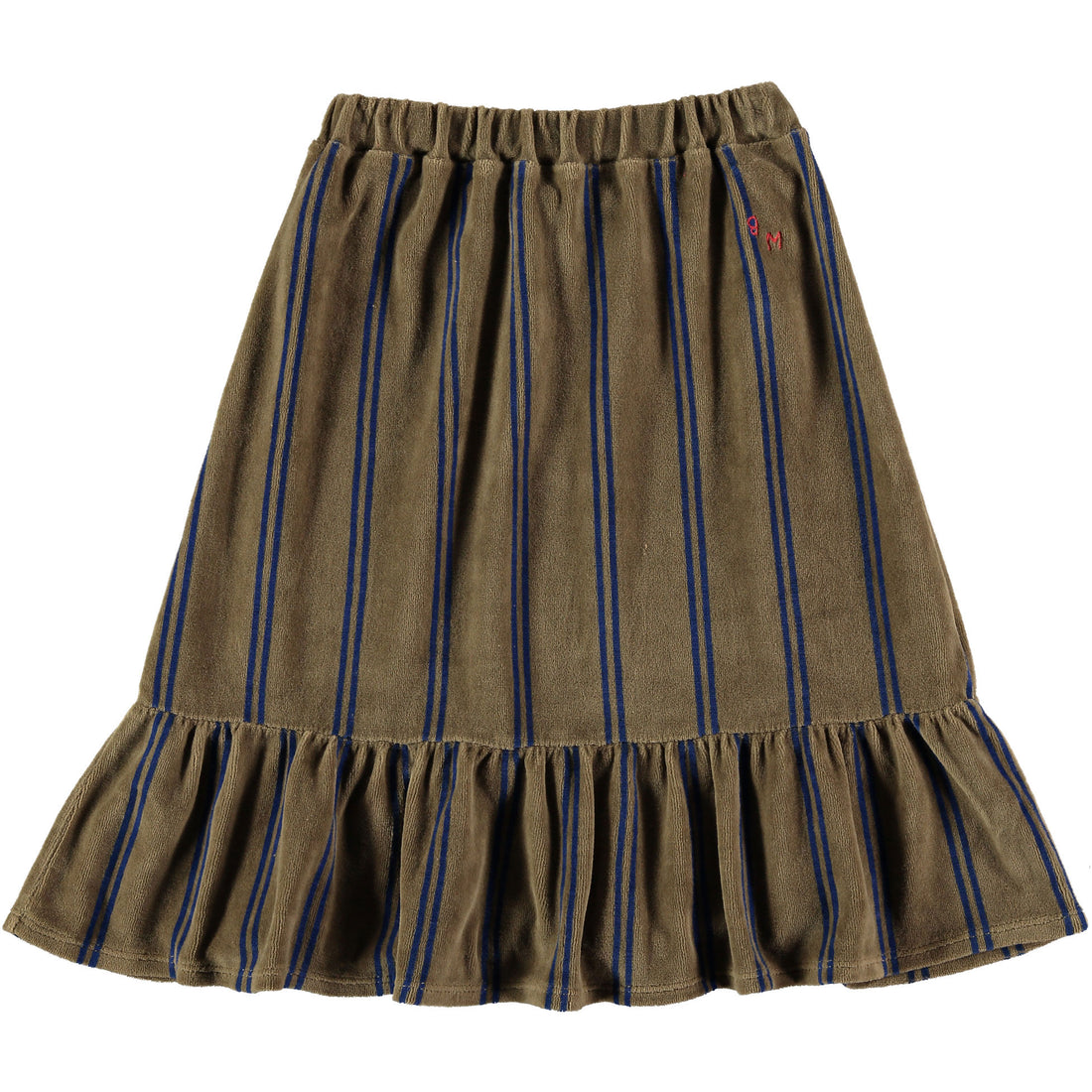 Bonmot Taupe Bottom Frill Velvet Skirt