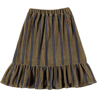 Bonmot Taupe Bottom Frill Velvet Skirt