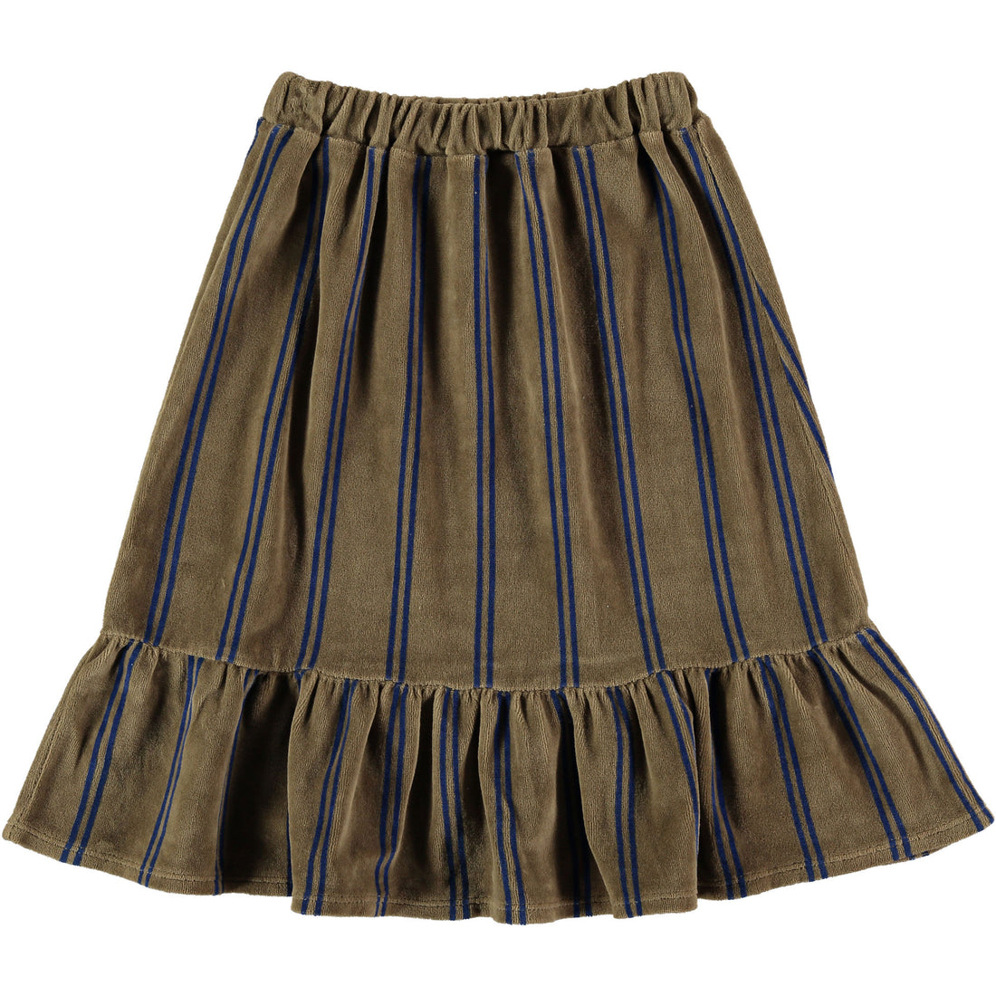 Bonmot Taupe Bottom Frill Velvet Skirt
