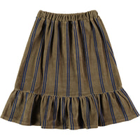 Bonmot Taupe Bottom Frill Velvet Skirt