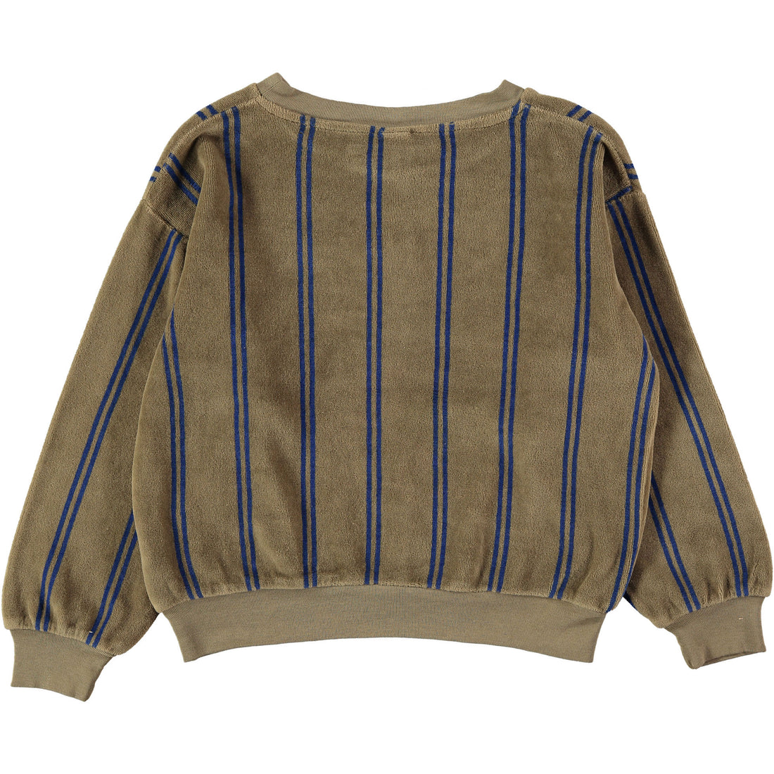 Bonmot Taupe Stripes Logo Velvet Sweatshirt