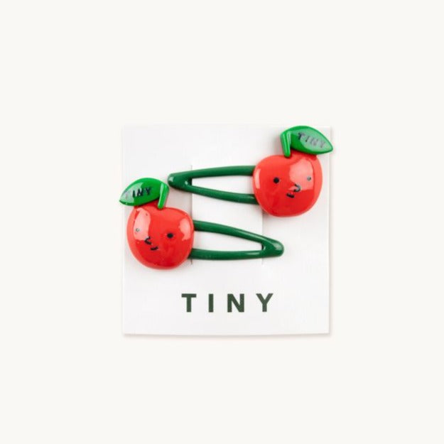Tiny Cottons Deep Red Apples Hair Clips Set