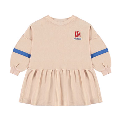 Bonmot Fog Velvet Sleeve Stripes Dress