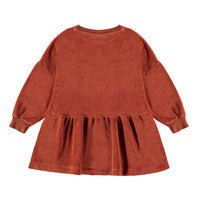 Bonmot Terracotta Velvet Side Stripes Dress