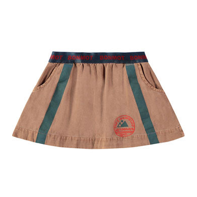 Bonmot Wood Side Stripe Mini Skirt