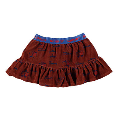Bonmot Terracotta Frill Veterinary Mini Skirt