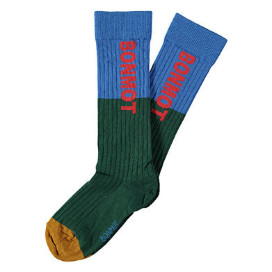 Bonmot Sea Blue Bonmot Color Block Socks