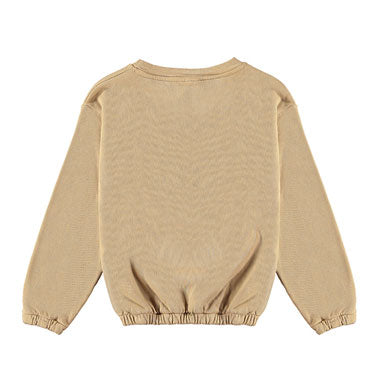 Bonmot Beige Elastic Sponsor Sweatshirt