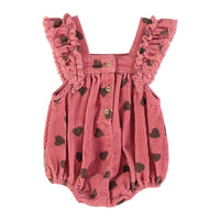 Piupiuchick Pomegranate Hearts Frill Romper