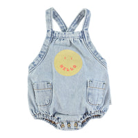 Piupiuchick Washed Blue Smile Romper