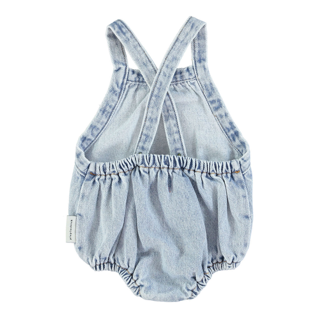 Piupiuchick Washed Blue Smile Romper